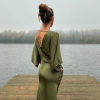 Luna maxi Dress in Deep Forest Green - Image 2