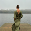 Luna maxi Dress in Deep Forest Green - Image 3