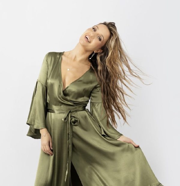 Nora dress in Deep Forest green