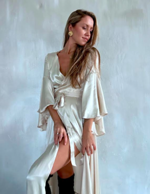 Nora dress in Coffee Cream