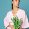 Luna linen short dress in pink - Image 4